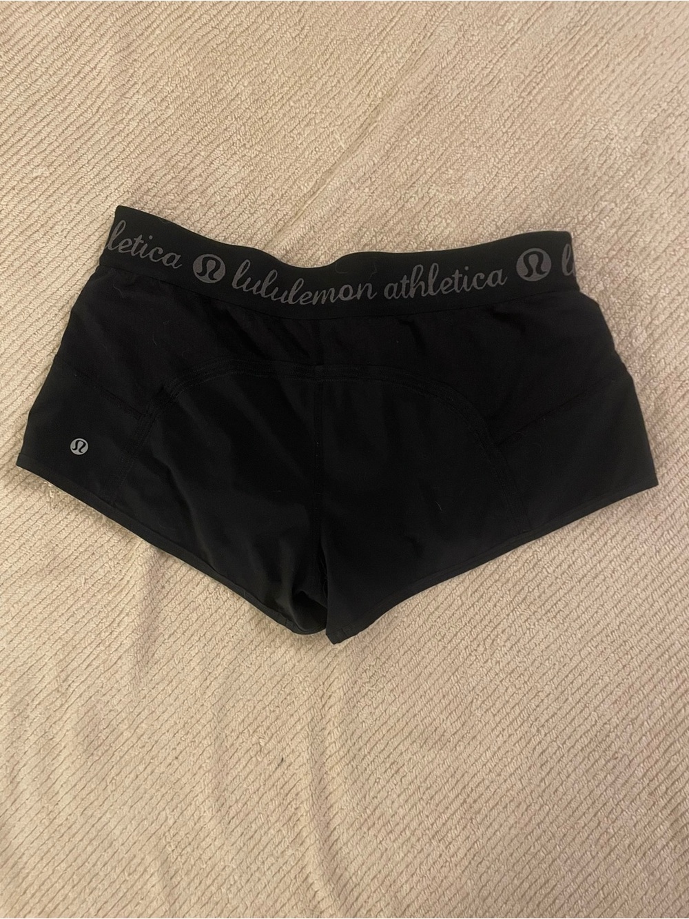lululemon athletica Black Women's Athletic Shorts with Logo Waistband